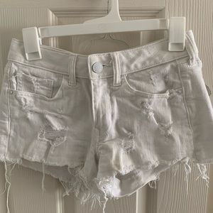 White jean shorts